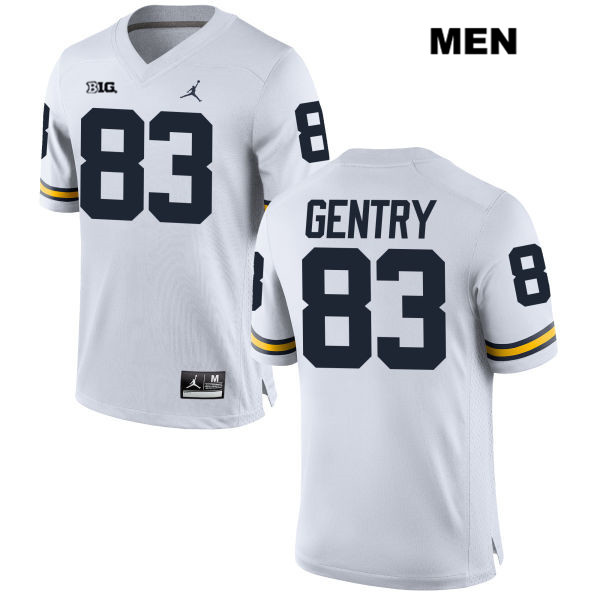 Men's NCAA Michigan Wolverines Zach Gentry #83 White Jordan Brand Authentic Stitched Football College Jersey AU25U04AO